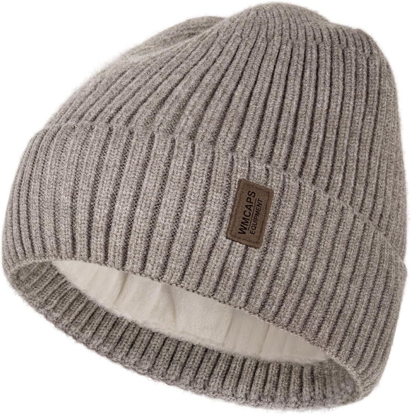Wmcaps Warm Beanie for Men Women, Fleece Lined Beanie Warm Winter Caps Unisex Fashion Knit Cuffed Cap - Image 1